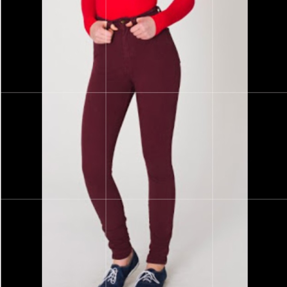Bundle 3 for $30 American apparel high rise ankle zip pants 28/29 plum